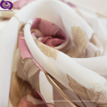 Vente chaude en gros en gros, conception de mousseline personnalisée rideau d&#39;impression numérique pour tissu